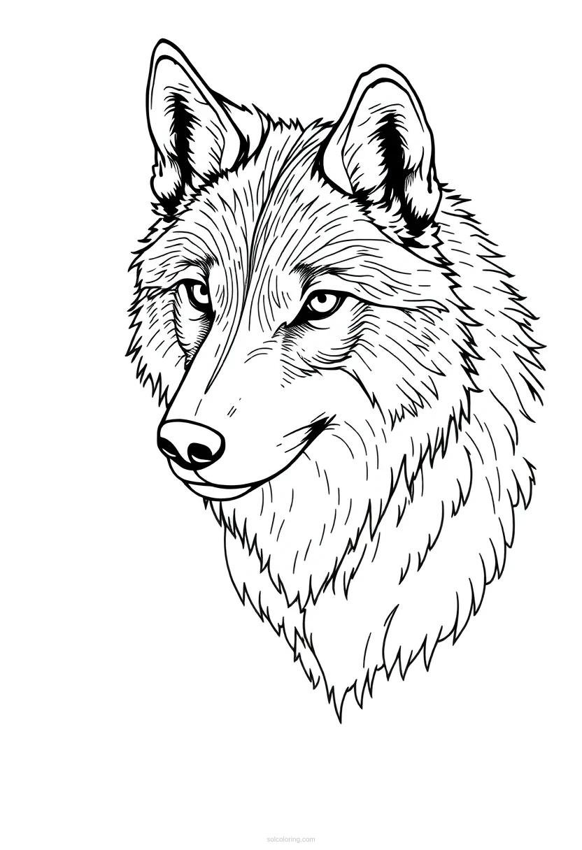 Wolf coloring page for kids