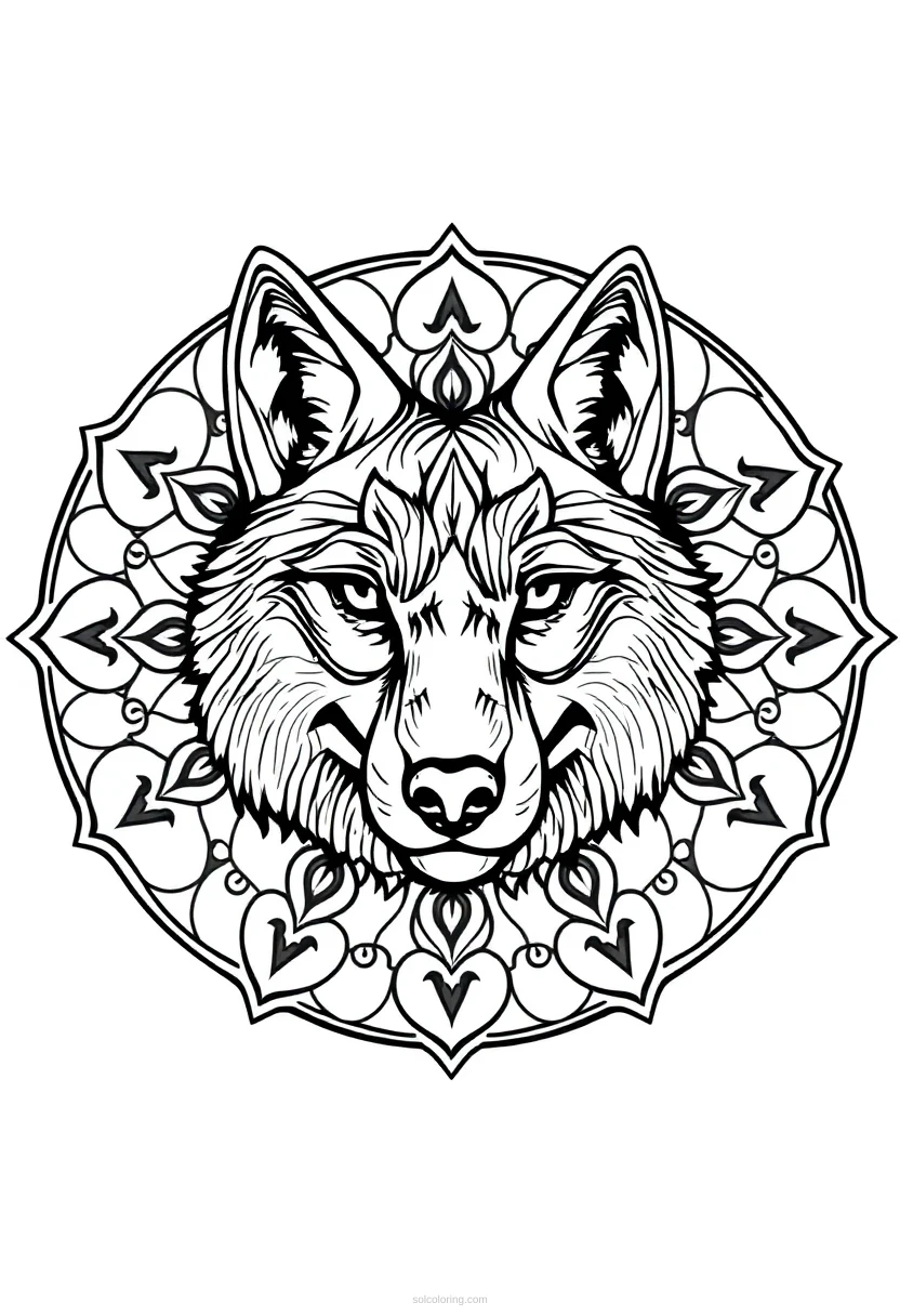 Wolf coloring page for kids