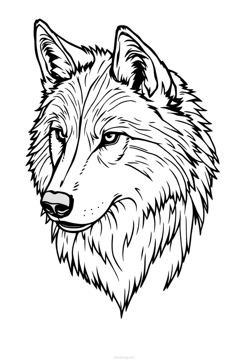 Wolf coloring page for kids