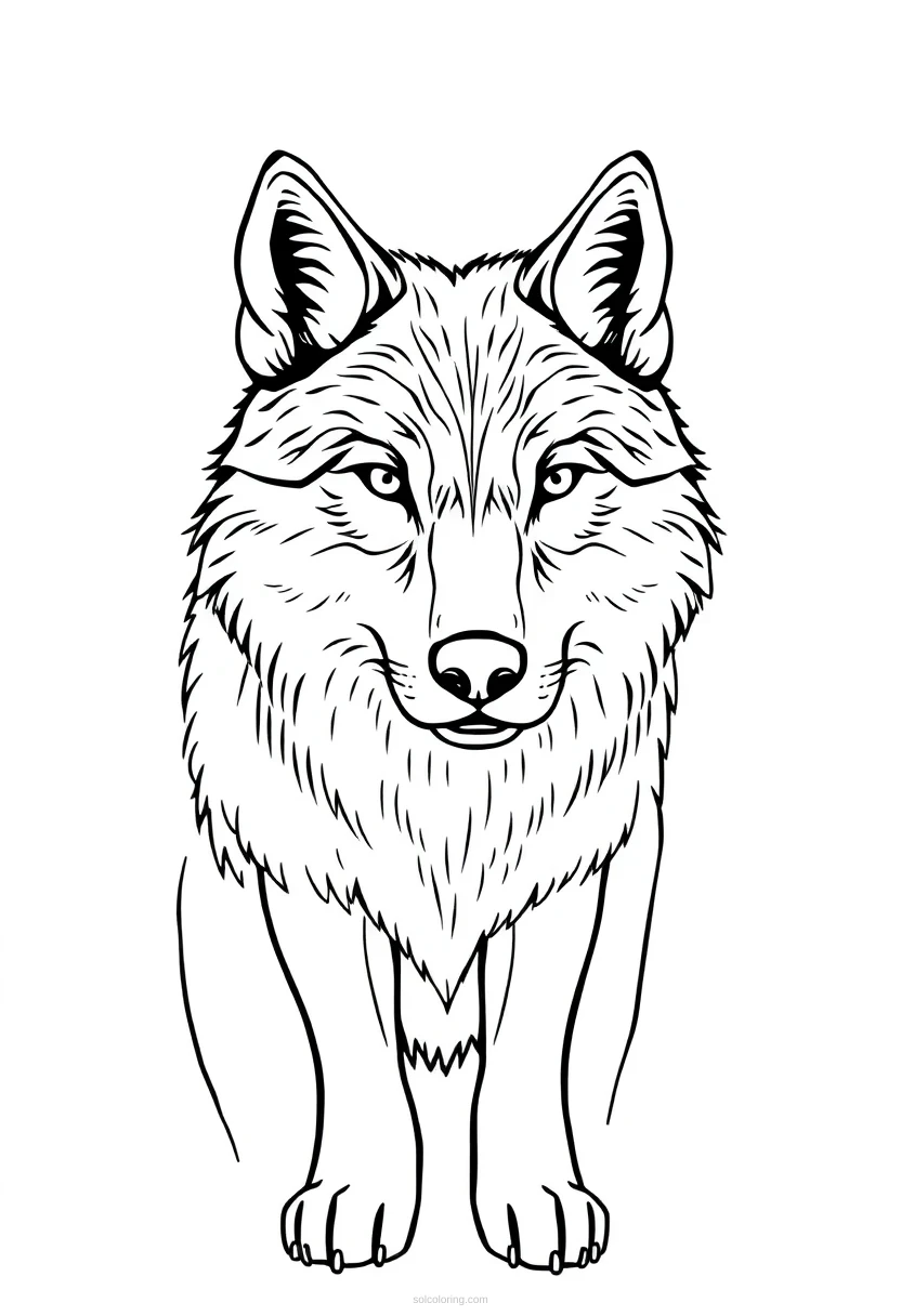 Wolf coloring page for kids