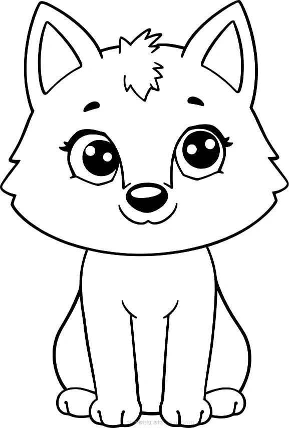 Wolf coloring page for kids
