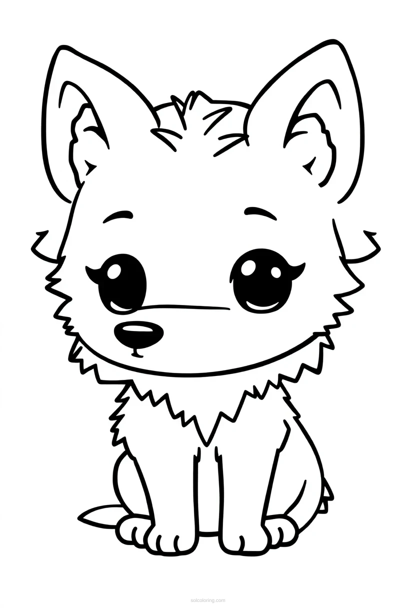 Wolf coloring page for kids