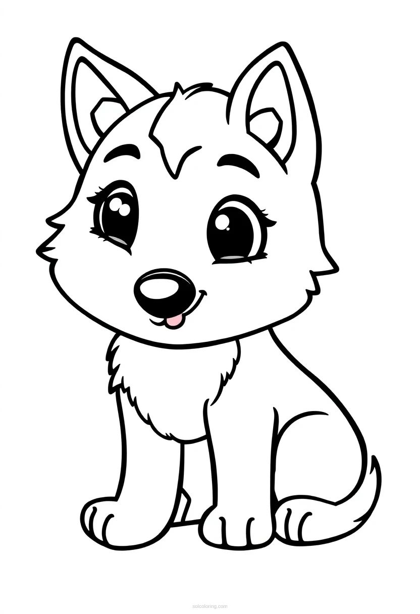 Wolf coloring page for kids