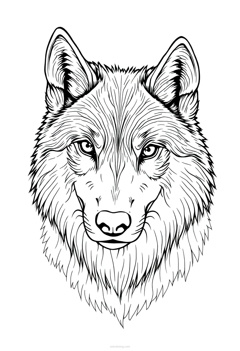 Wolf coloring page for kids
