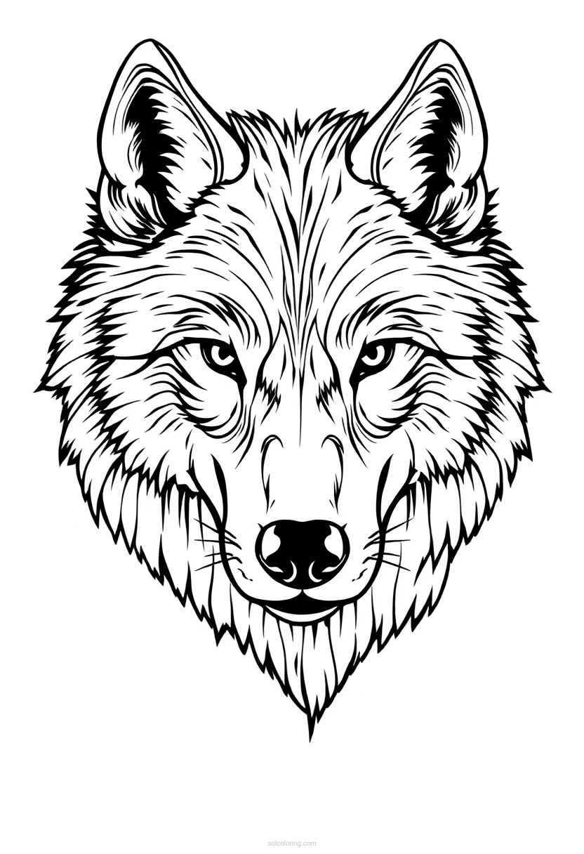 Wolf coloring page for kids