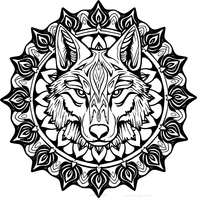 Wolf coloring page for kids