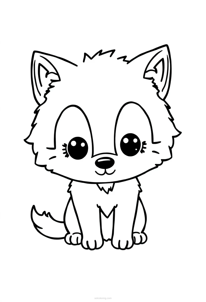 Wolf coloring page for kids