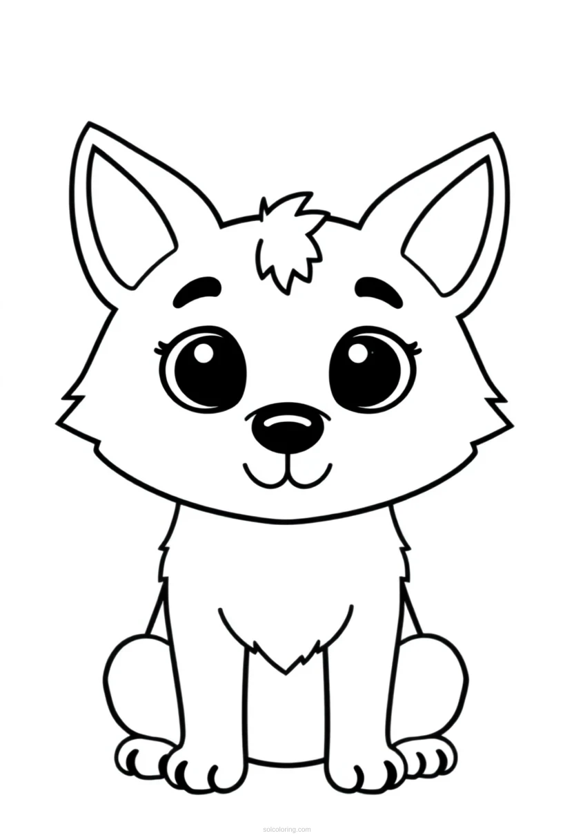 Wolf coloring page for kids