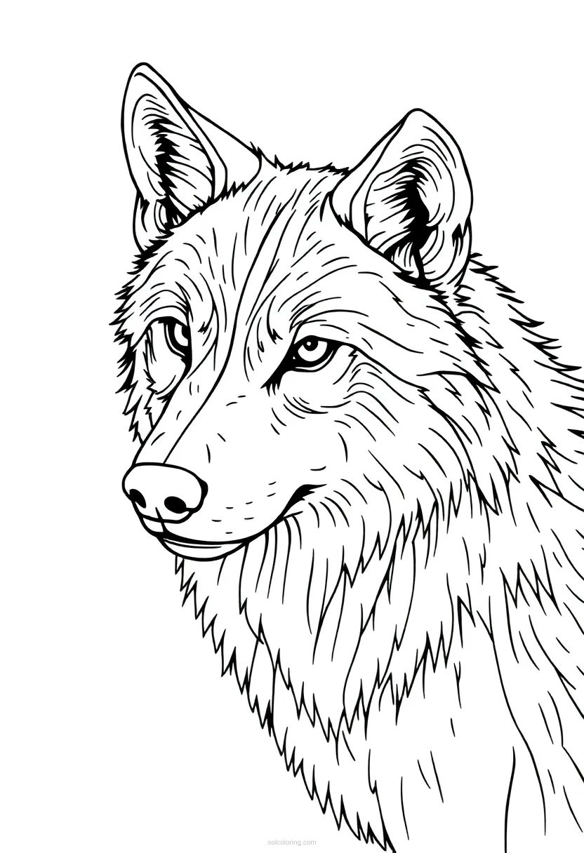 Wolf coloring page for kids