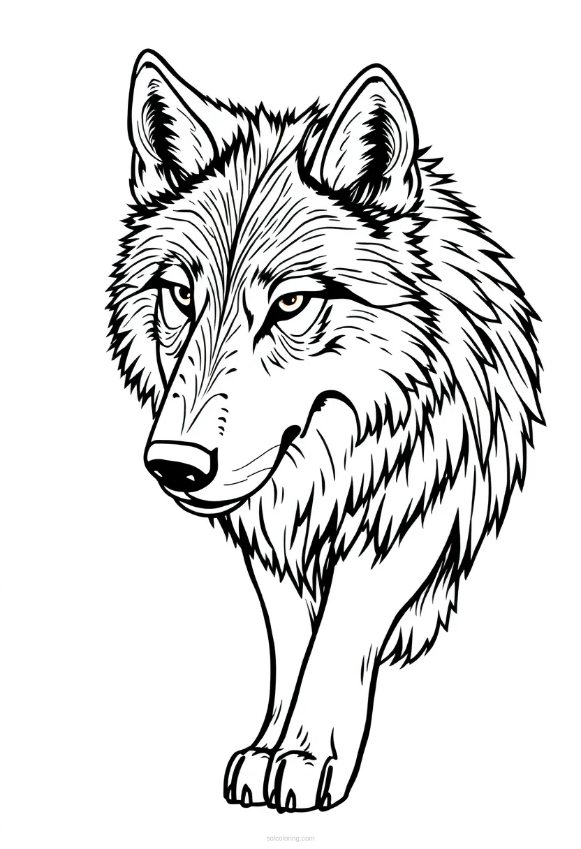 Wolf coloring page for kids