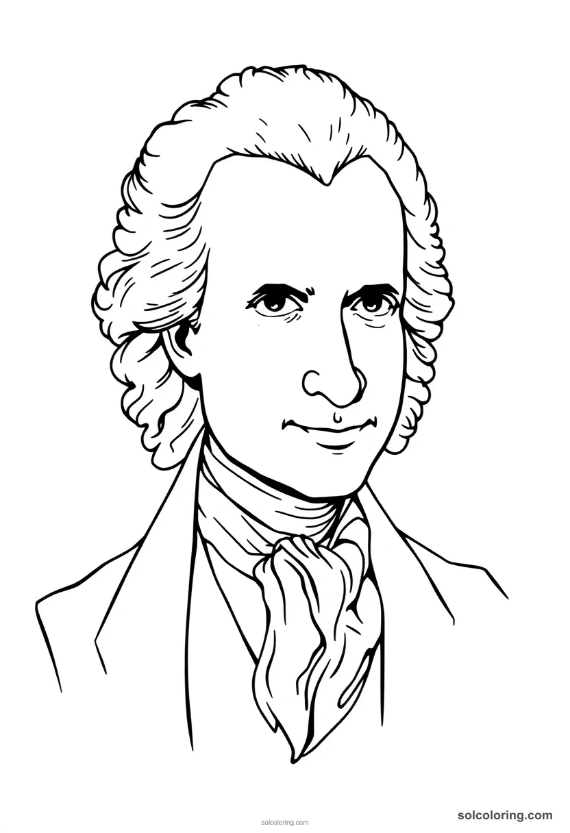 Wolfgang Amadeus Mozart coloring page for kids