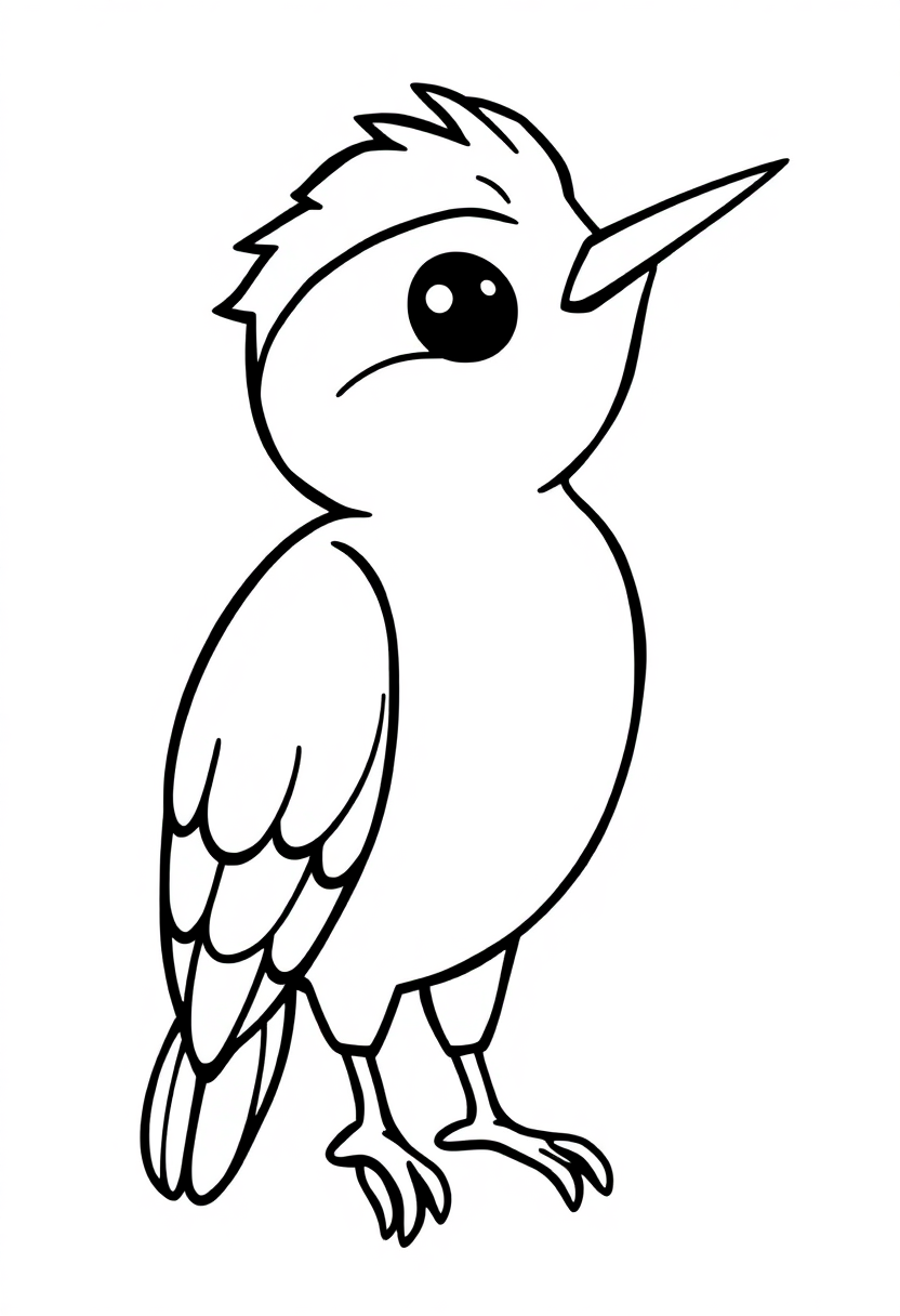 Woodpecker coloring page, free printable