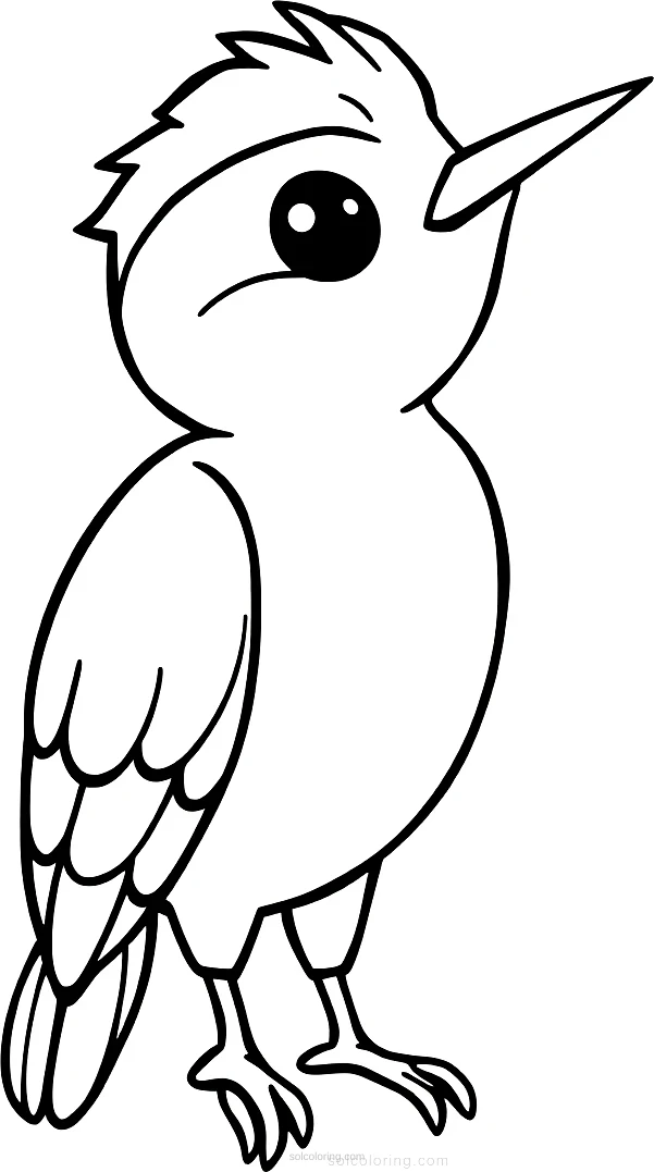 Woodpecker coloring page for kids