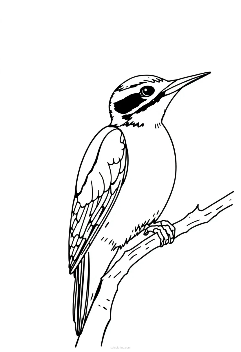 Woodpecker coloring page for kids