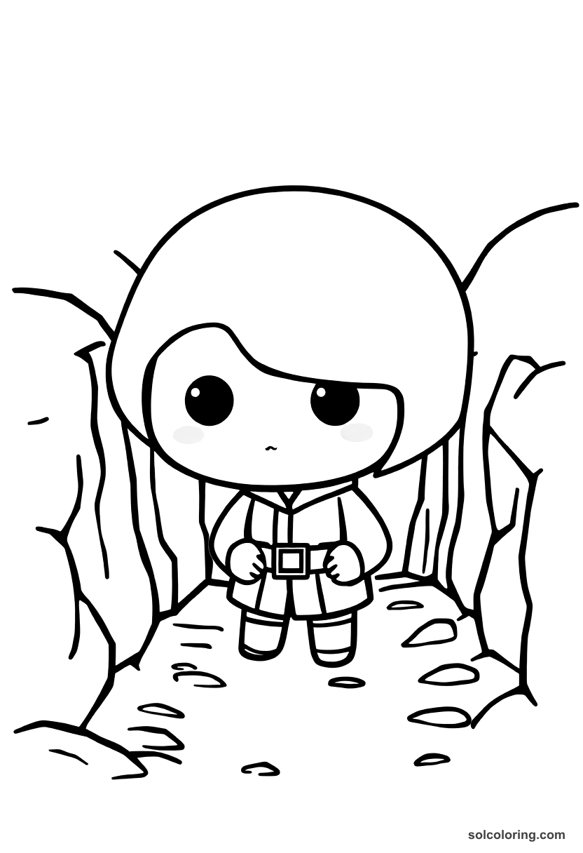 Chibi World War I Trenches coloring page, free printable chibi style