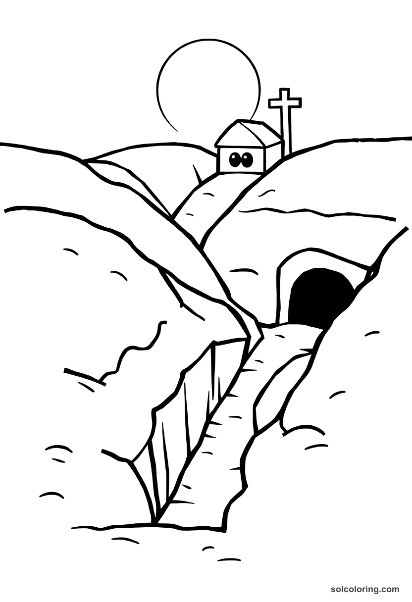 Cute Cartoon World War I Trenches coloring page, free printable cute cartoon style
