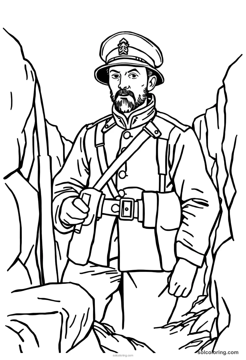 World War I Trenches coloring pages