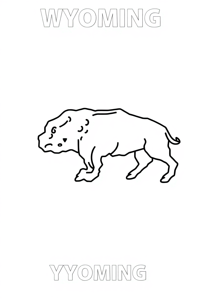 Wyoming State Flag coloring page, free printable
