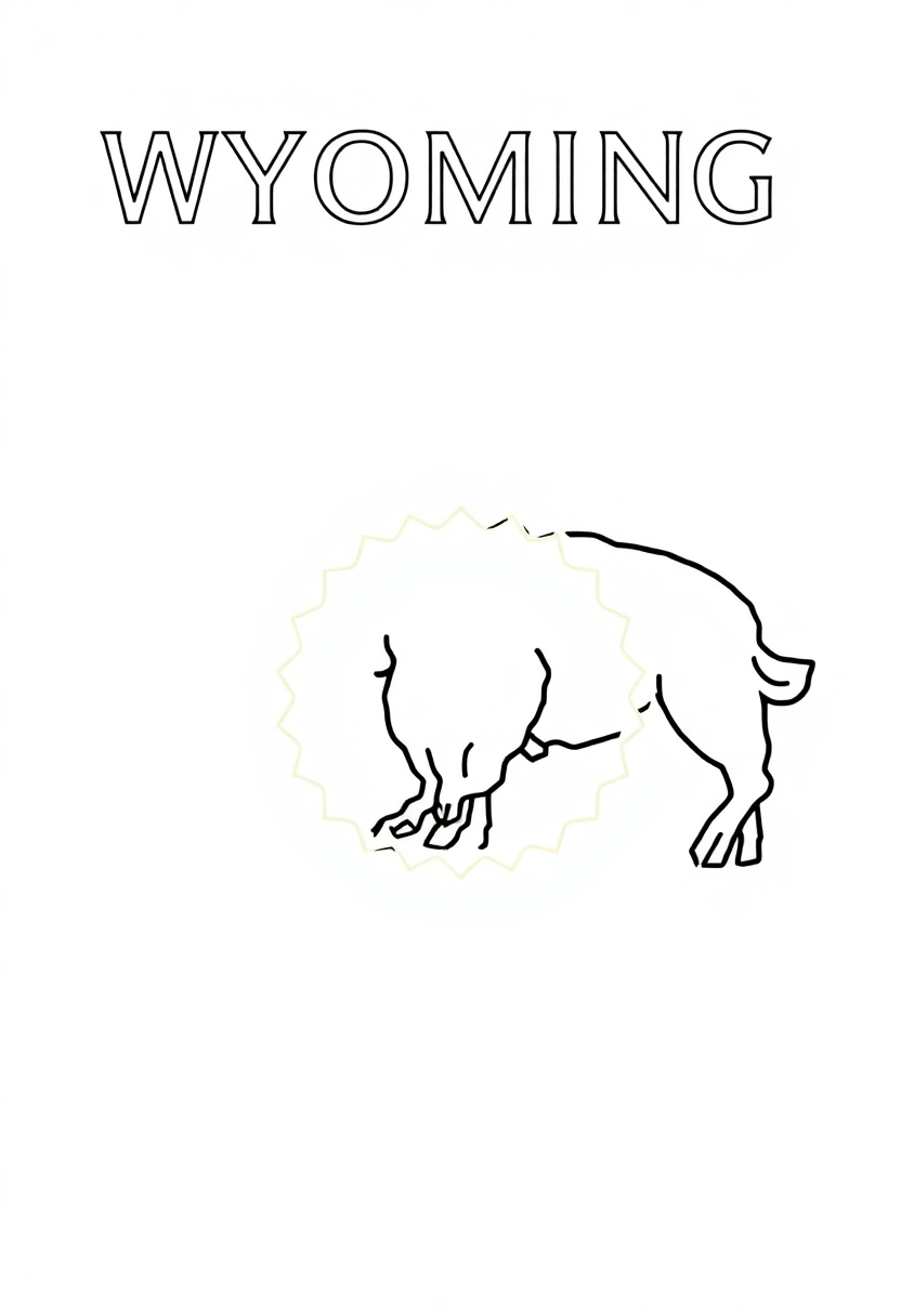Wyoming State Flag coloring page, free printable