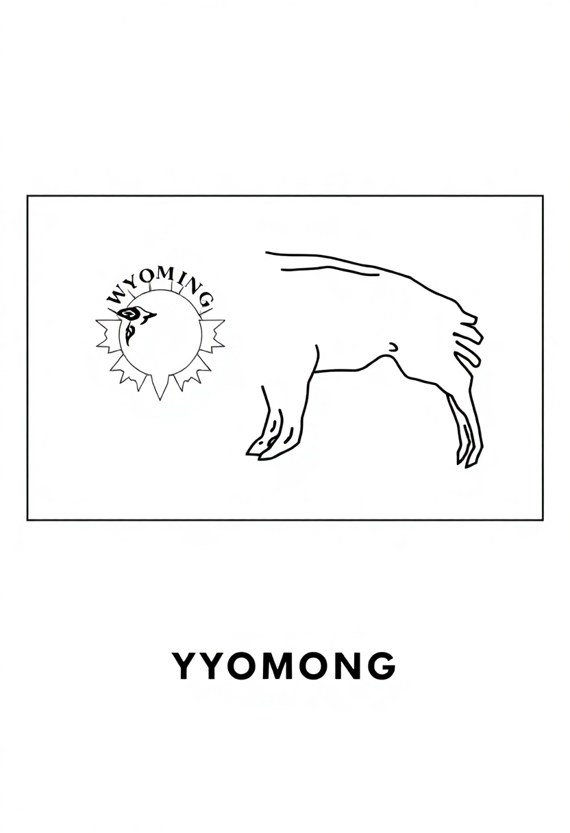 Wyoming State Flag coloring pages