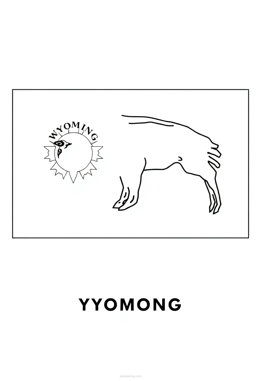 Wyoming State Flag coloring pages