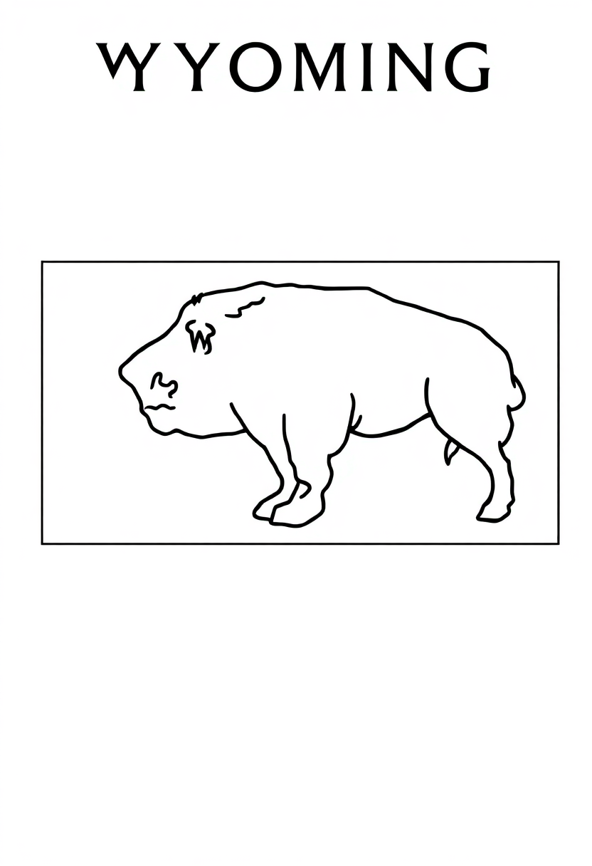 Wyoming State Flag coloring page, free printable