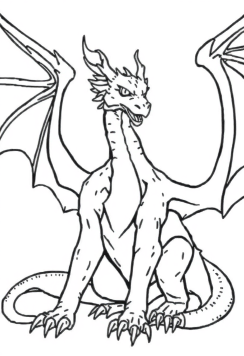 Wyvern coloring page, free printable