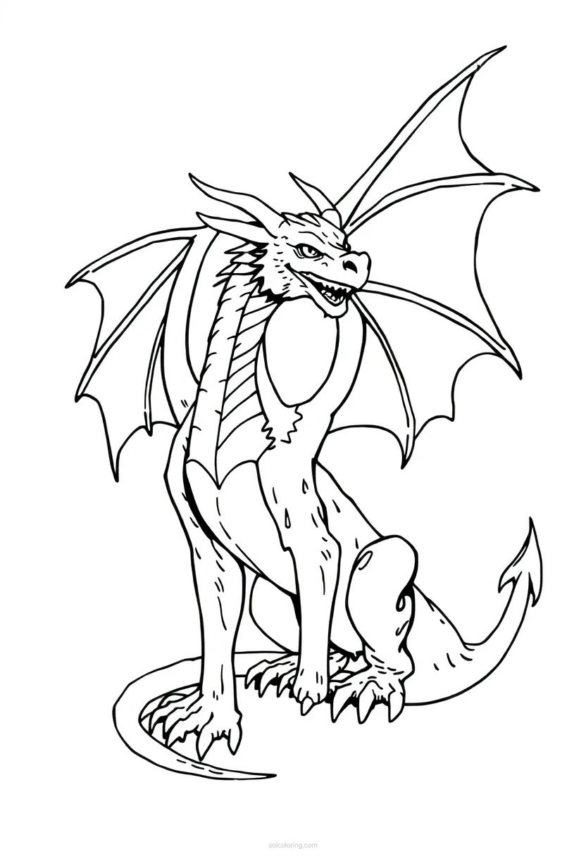 Wyvern coloring page for kids