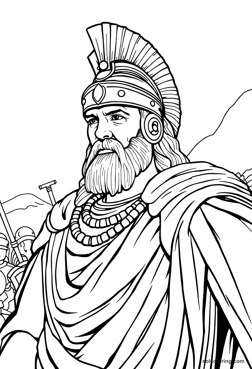 Xerxes I At The Battle Of Thermopylae coloring pages