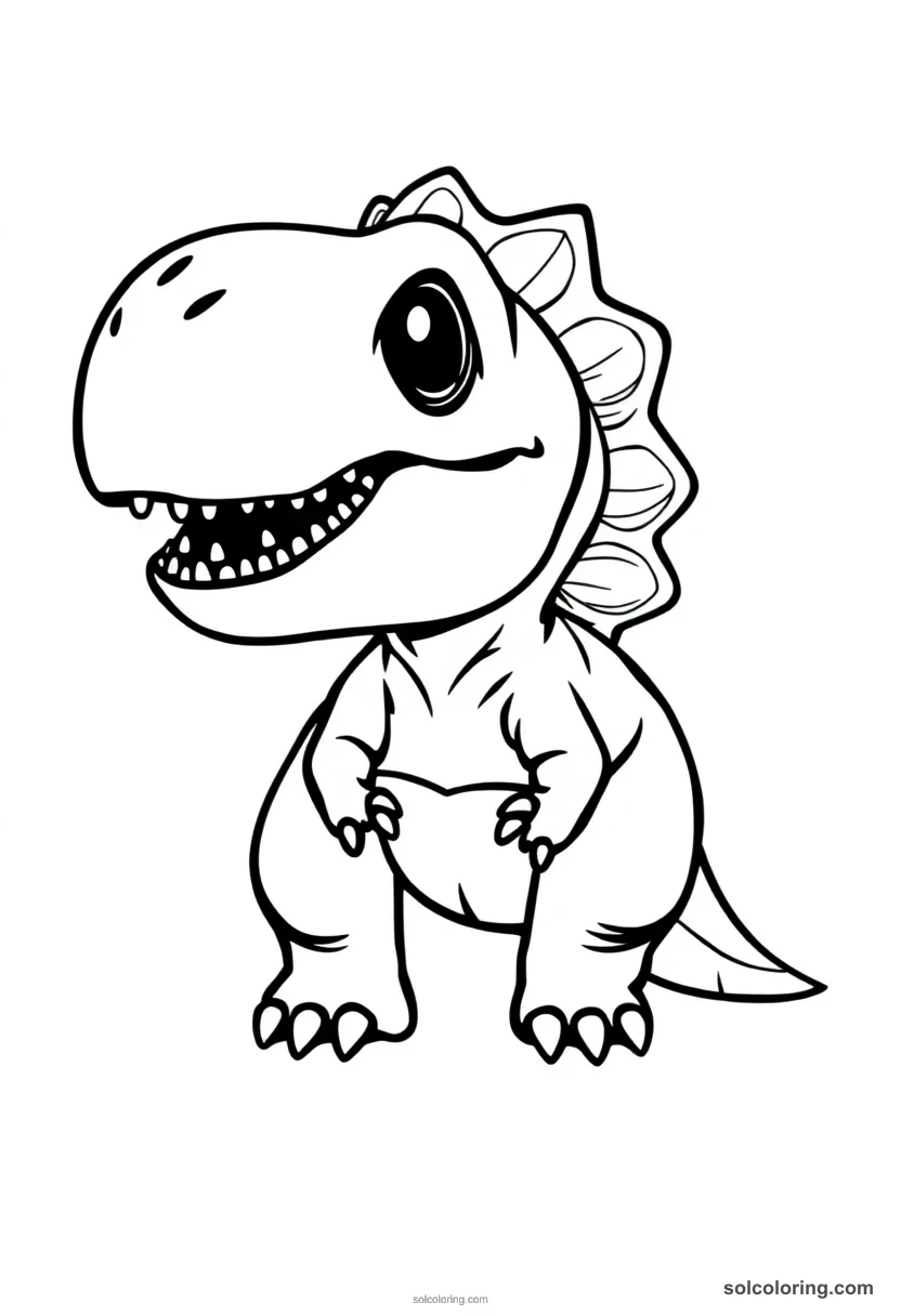 Chibi Yangchuanosaurus chibi coloring page for kids