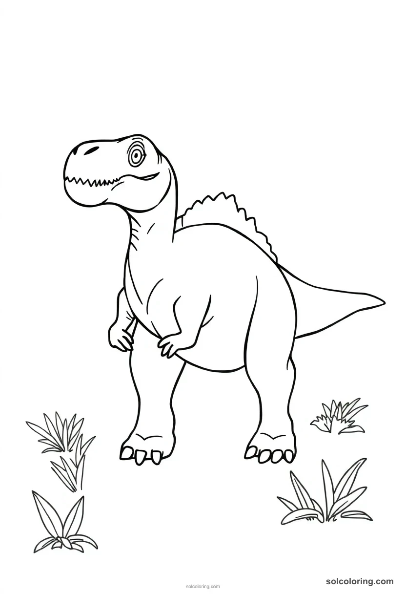 Simple Yangchuanosaurus simple coloring page for kids