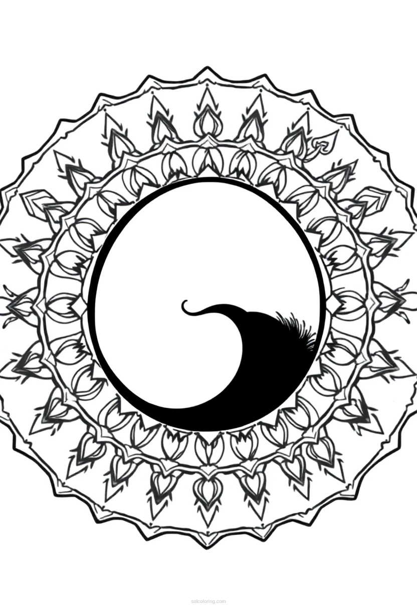 Yin Yang Balance Mandala coloring pages