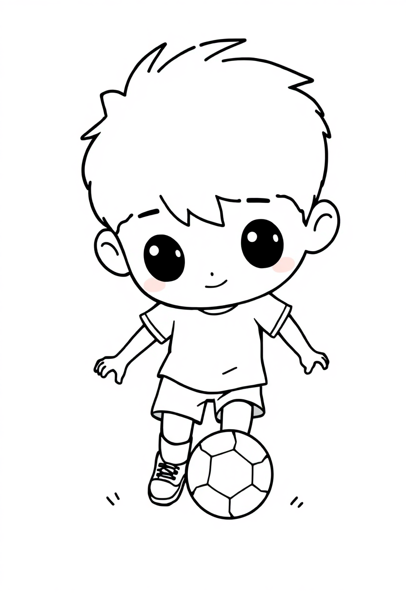 Young Kids Playing Soccer coloring page, free printable