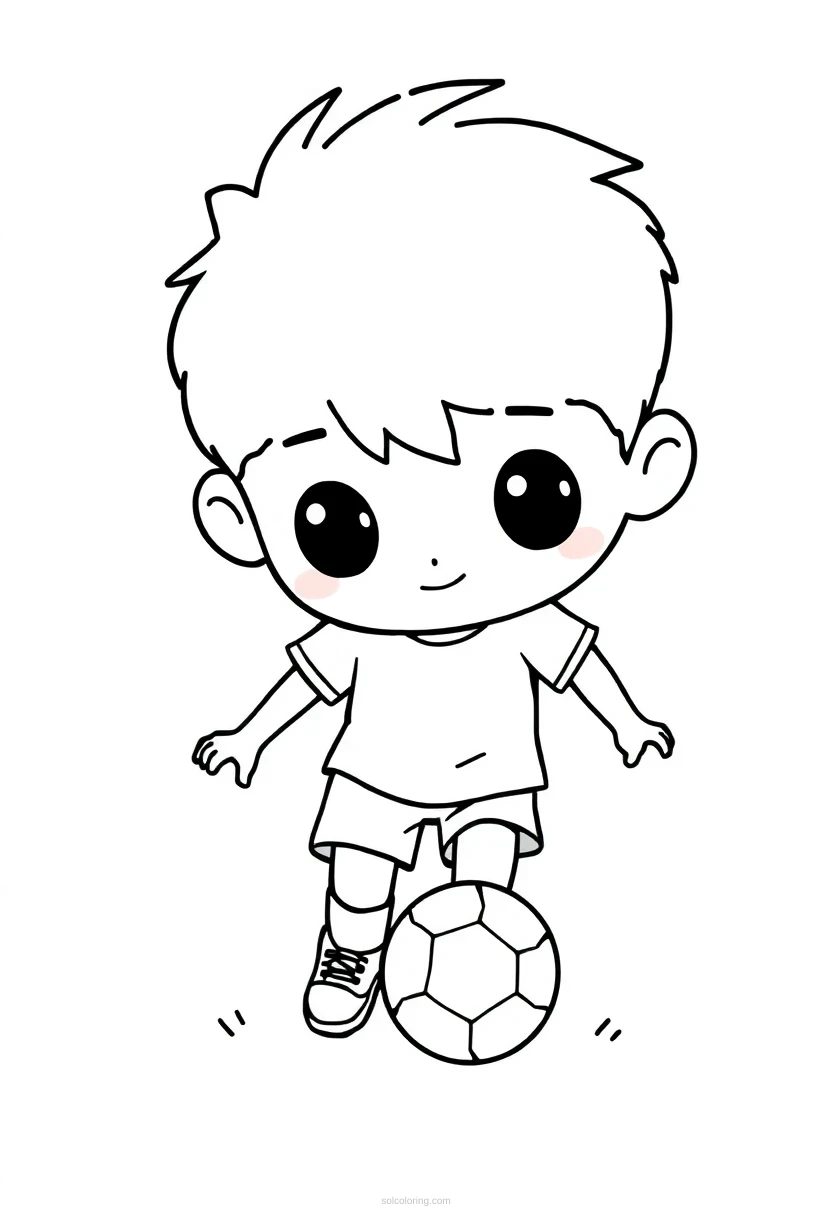 Young Kids Playing Soccer coloring page for kids