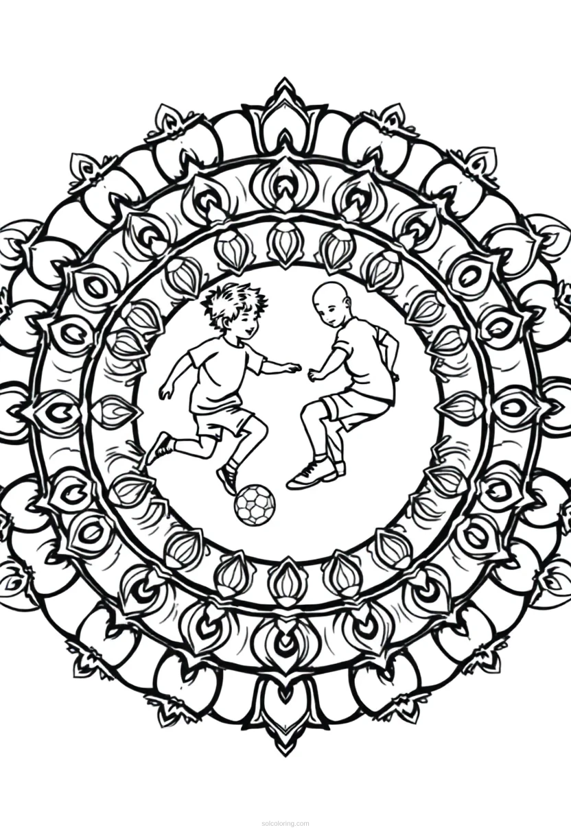 Young Kids Playing Soccer coloring page for kids