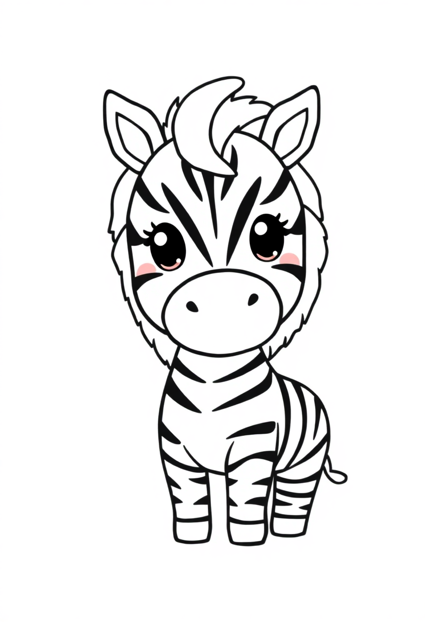 Zebra coloring page, free printable