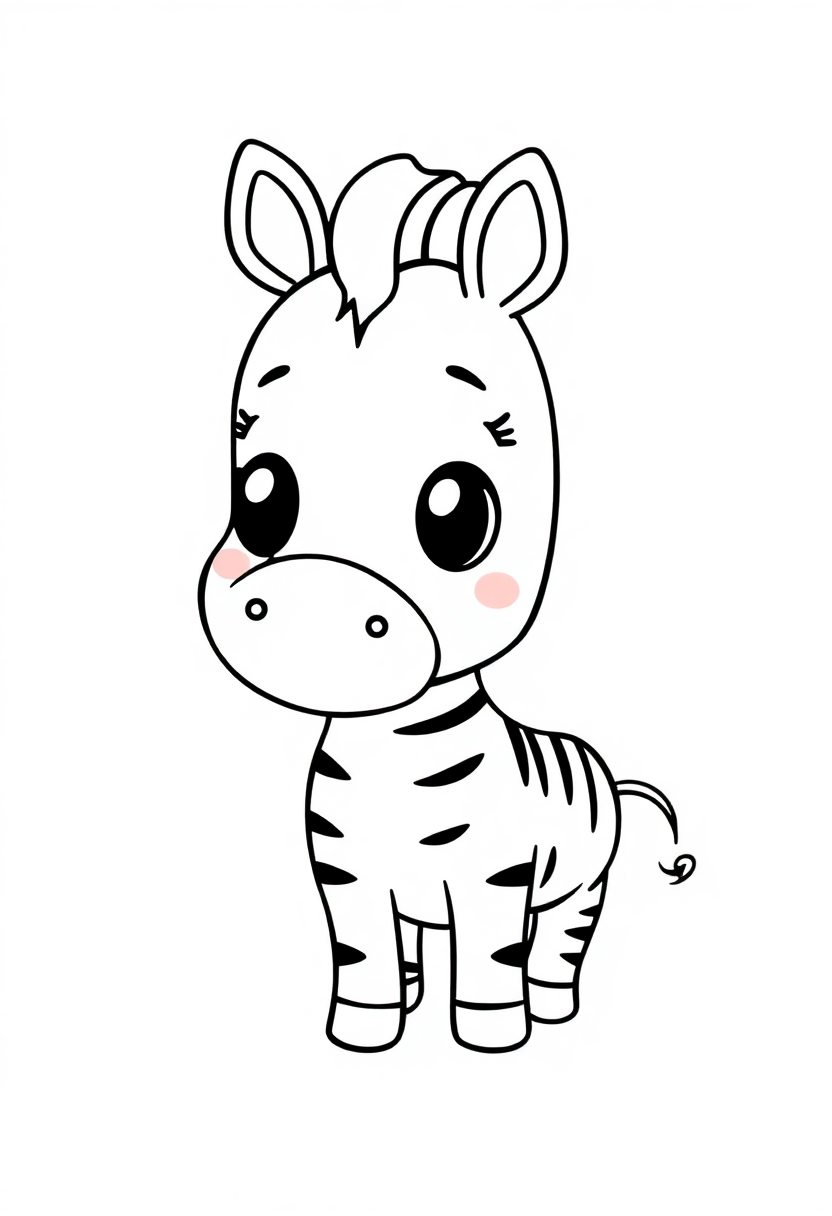 Zebra coloring page, free printable