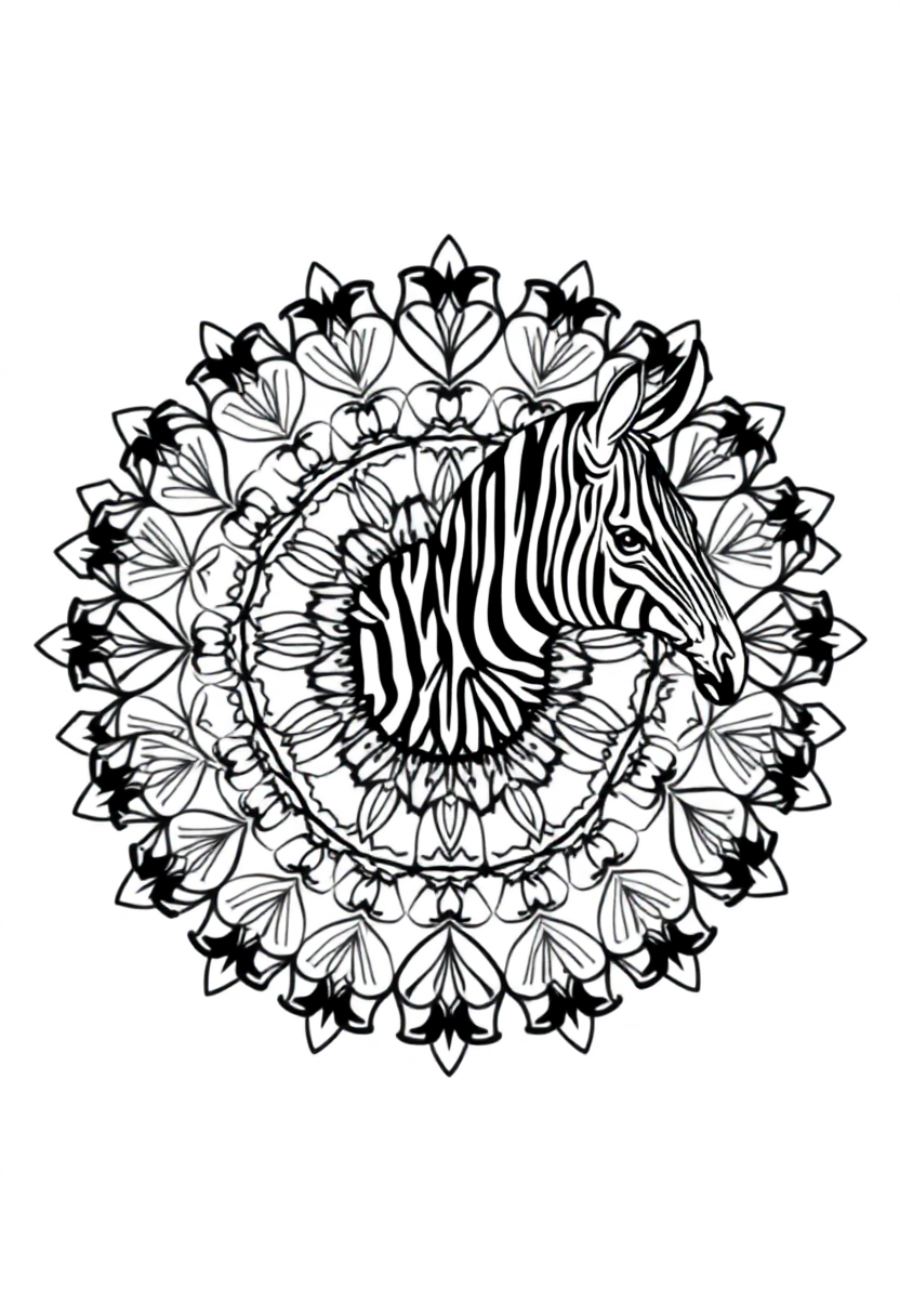 Zebra coloring page, free printable