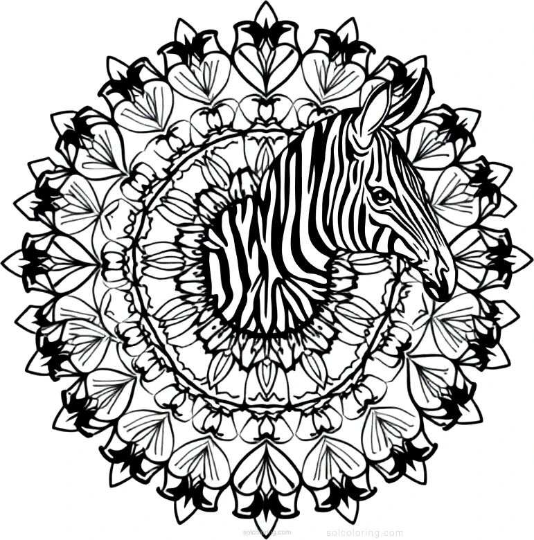 Zebra coloring page for kids