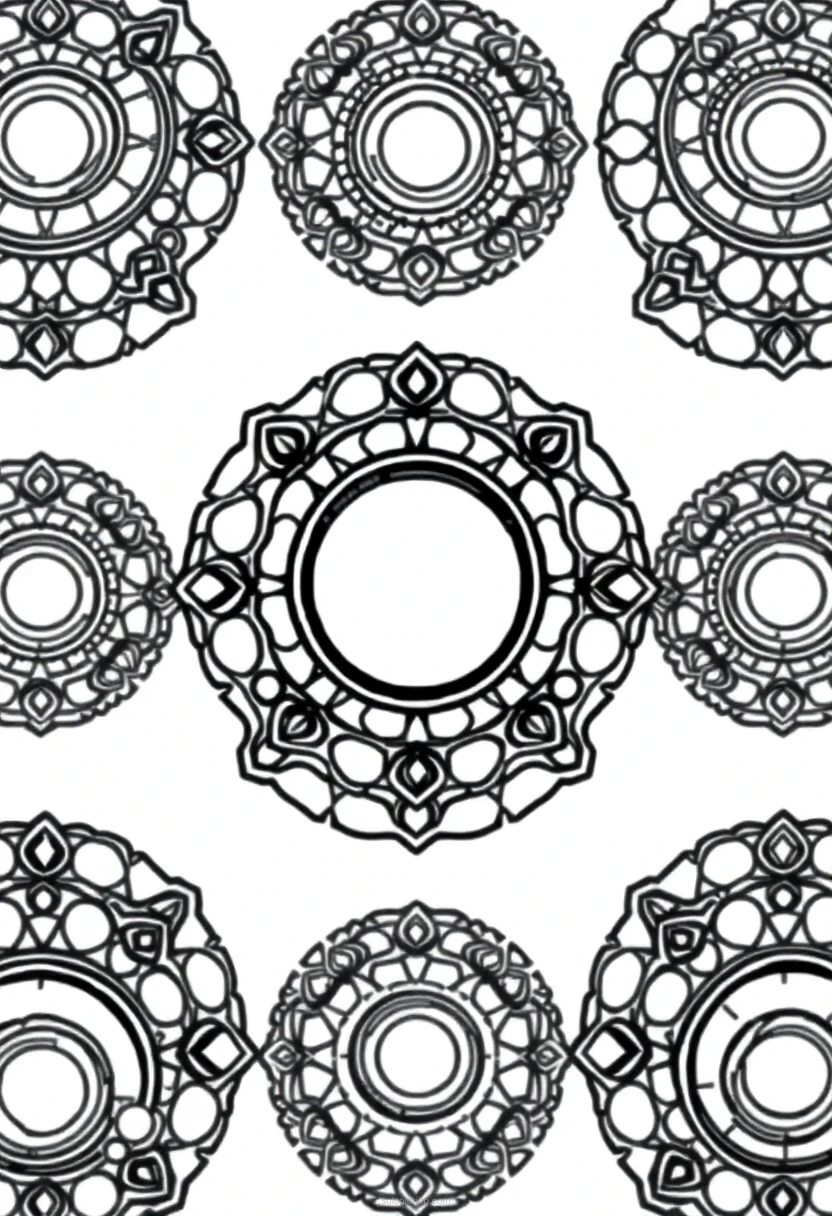 Zen Circle Patterns coloring page for kids