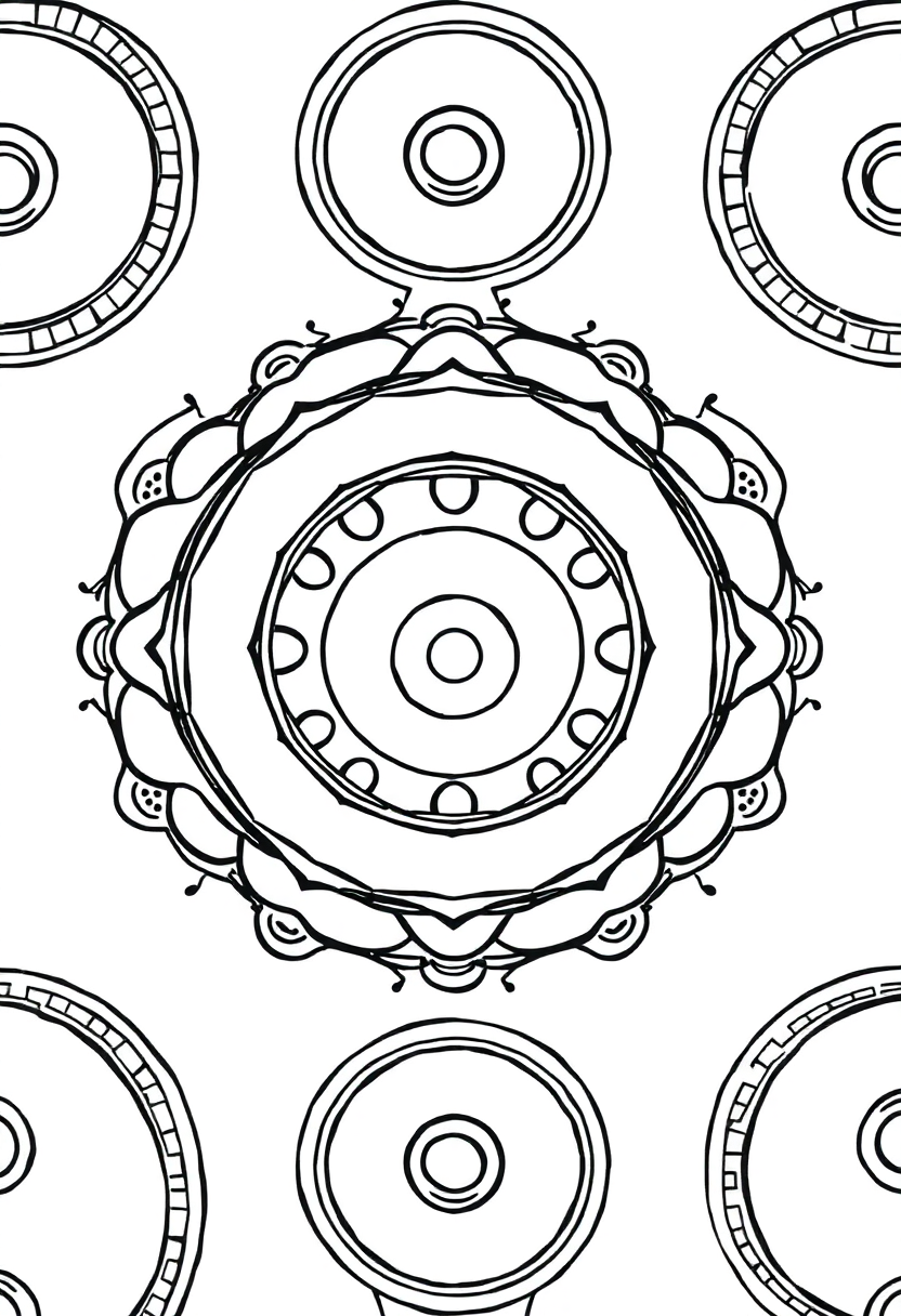 Zen Circle Patterns coloring page, free printable