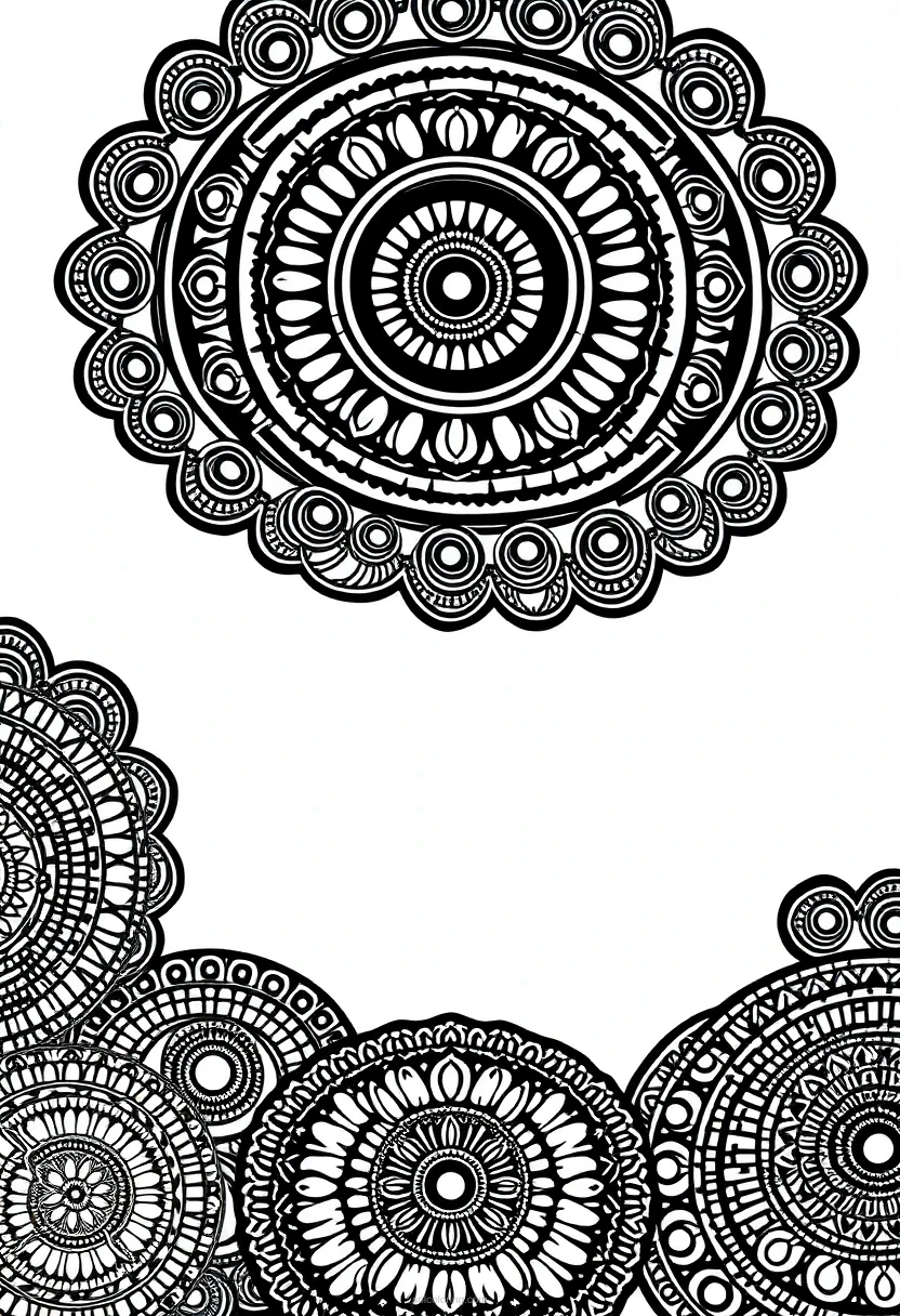 Zen Circle Patterns coloring page for kids
