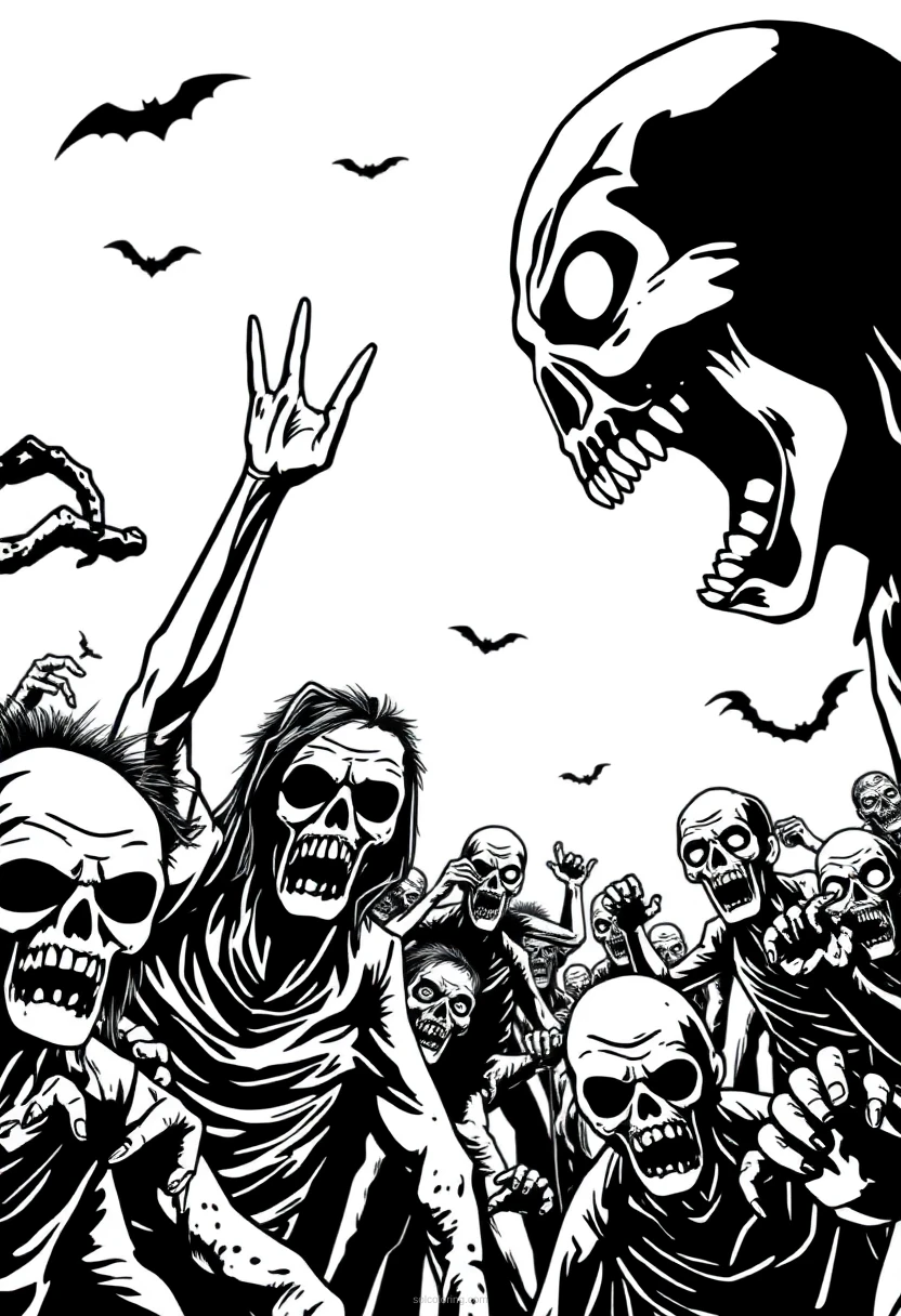 Zombie Horde coloring pages