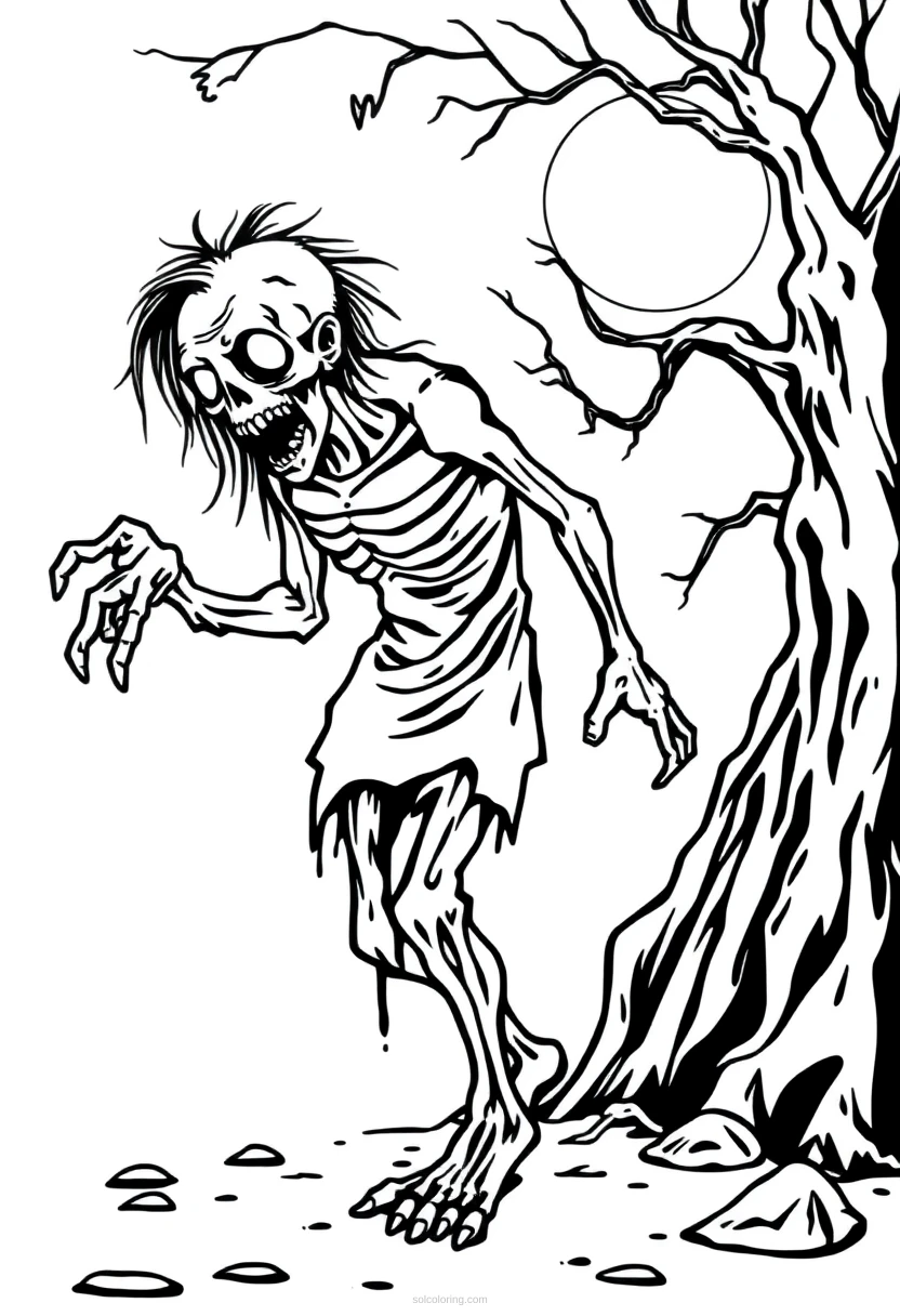 Zombie Walking coloring pages